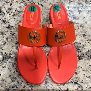 Leather Orange Michael Kors Sandals - Never Worn!